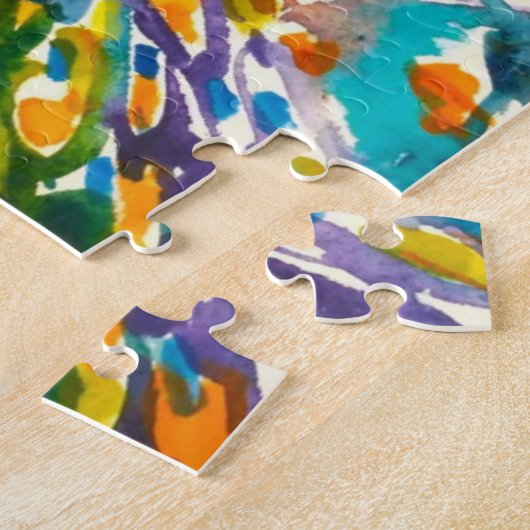 "Buntes Gesprächs-" Kolibri u. Pfau Puzzle (Seite)