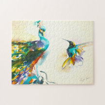 "Buntes Gesprächs-" Kolibri u. Pfau