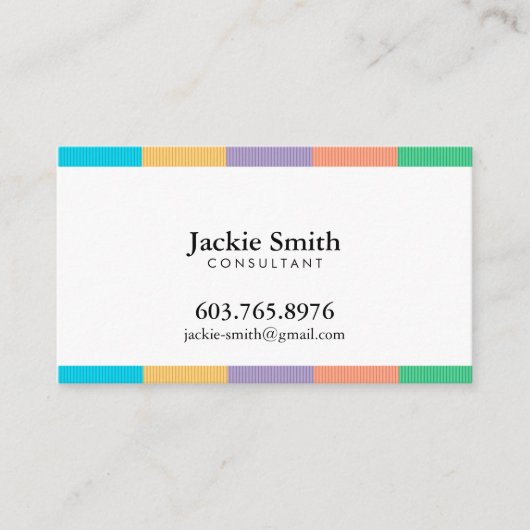 Buntes gestreiftes Muster Visitenkarte (Vorderseite)