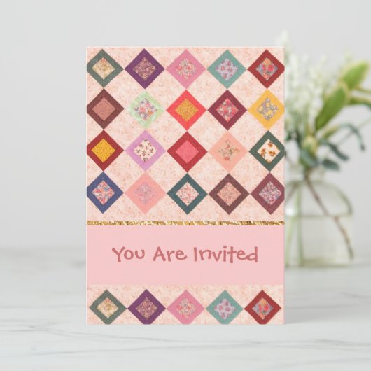 Buntes Gewebe-Muster Einladung (Stehend Vorderseite)