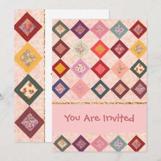 Buntes Gewebe-Muster Einladung (Vorne/Hinten)