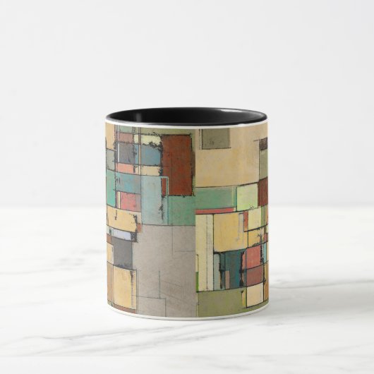 Buntes Gitter-abstrakte Kunst-Wecker-Tasse Tasse (Zentrum)