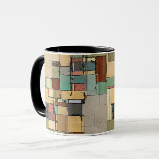 Buntes Gitter-abstrakte Kunst-Wecker-Tasse Tasse (Vorderseite Links)