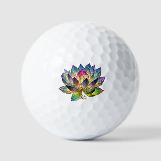 Buntes Glas-Lotusblume Golfball (Vorderseite)