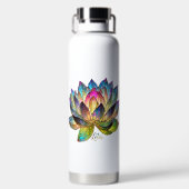 Buntes Glas-Lotusblume Trinkflasche (Rückseite)