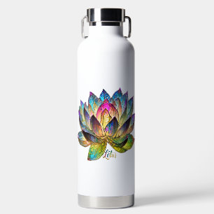 Buntes Glas-Lotusblume Trinkflasche