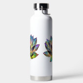 Buntes Glas-Lotusblume Trinkflasche (links)