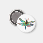 Buntes Glasfenster Libelle Magnet (Vorderseite/Rückseite)
