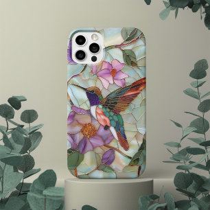 Buntes Glasfenster Lila Vogel Blume Case-Mate iPhone Hülle