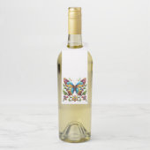 Buntes Glasschmetterling mit Blume Flaschenanhänger (Auf Flasche)