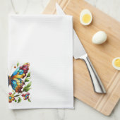 Buntes Glasschmetterling mit Blume Geschirrtuch (Viertel Falte)