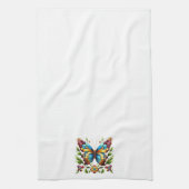 Buntes Glasschmetterling mit Blume Geschirrtuch (Vertikal)