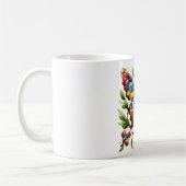 Buntes Glasschmetterling mit Blume Kaffeetasse (Links)