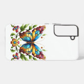 Buntes Glasschmetterling mit Blume Samsung Galaxy Hülle (Rückseite (Horizontal))