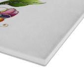 Buntes Glasschmetterling mit Blume Schneidebrett (Ecke)