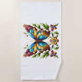 Buntes Glasschmetterling mit Blume Strandtuch (Vorderseite)