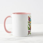 Buntes Glasschmetterling mit Blume Tasse (Links)