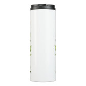 Buntes Glasschmetterling mit Blume Thermosbecher (Rückseite)