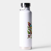 Buntes Glasschmetterling mit Blume Trinkflasche (Rechts)