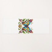 Buntes Glasschmetterling mit Blume Yogamatte (Vorderseite (Horizontal))