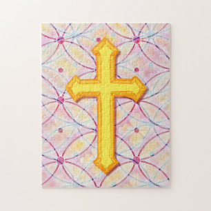 Buntes Glaubenskreuz-Puzzle Puzzle