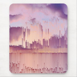 Buntes Glitch-Sonnenuntergangs-Horizont Mousepad