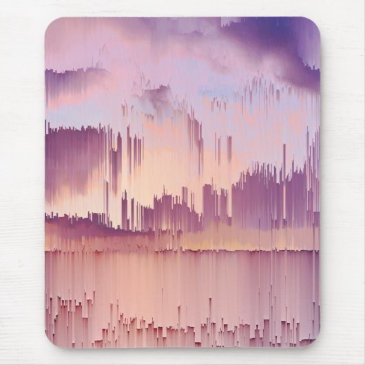 Buntes Glitch-Sonnenuntergangs-Horizont Mousepad (Vorne)