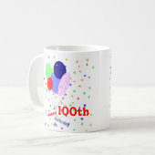 Buntes Glück 100. Geburtstagsballons Kaffeetasse (Vorderseite Links)