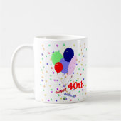 Buntes Glück 40. Geburtstag Balloons Kaffeetasse (Links)