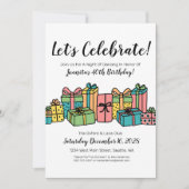 Buntes Glück 40. Geburtstag Party Einladung (Vorderseite)