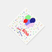 Buntes Glück 50. Geburtstag Balloons Serviette (Ecke)