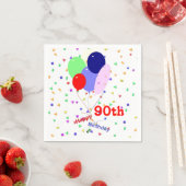 Buntes Glück 90. Geburtstag Balloons Serviette (Beispiel)