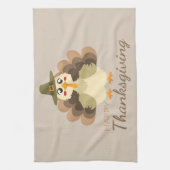 Buntes Glück Danksagend Niedliche Türkei Geschirrtuch (Vertikal)