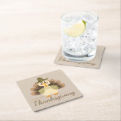 Buntes Glück Danksagend Niedliche Türkei Rechteckiger Pappuntersetzer (Vor Ort)