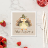 Buntes Glück Danksagend Niedliche Türkei Serviette (Beispiel)