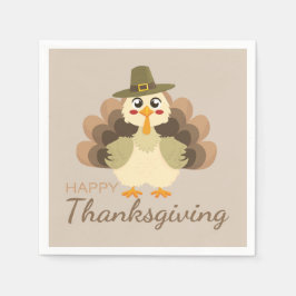 Buntes Glück Danksagend Niedliche Türkei Serviette