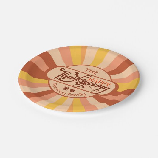 Buntes Glück Erntedankfest Familienfeier Ansammlun Pappteller (Schrägansicht)