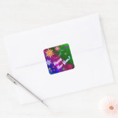 Buntes Glück für das neue glückliche Jahr Quadratischer Aufkleber (Umschlag)