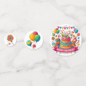 Buntes Glück Geburtstag Cake Celebration Confetti Konfetti (Vorderseiten)