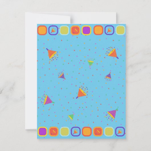 Buntes Glück Geburtstag Einladungen (Rückseite)