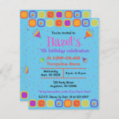 Buntes Glück Geburtstag Einladungen (Vorne/Hinten)