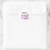 Buntes Glück Geburtstag Gruß Runder Aufkleber (Tasche)