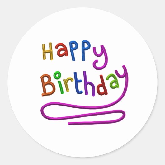 Buntes Glück Geburtstag Gruß Runder Aufkleber (Vorderseite)