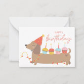 Buntes Glück Geburtstag Niedlicher Hund Geburtstag Mitteilungskarte (Vorderseite)