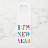 Buntes Glück im neuen Jahr   Flaschenanhänger (Vorderseite)