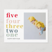 Buntes Glück im neuen Jahr | Mit Foto Postkarte (Vorderseite)