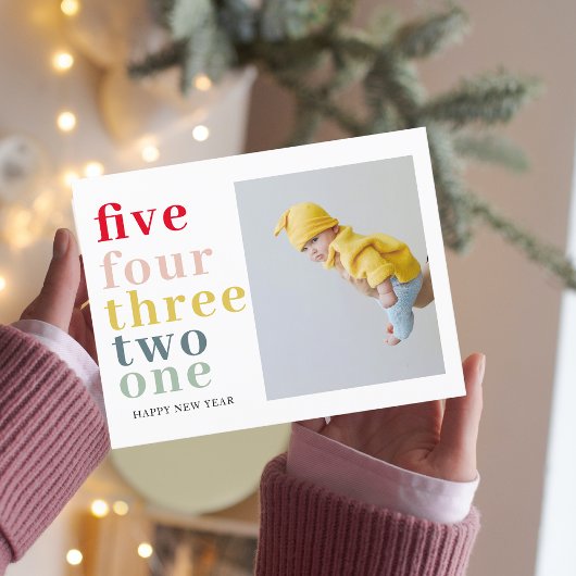 Buntes Glück im neuen Jahr | Mit Foto Postkarte