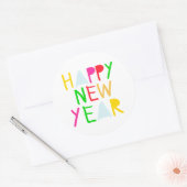 Buntes Glück im neuen Jahr Runder Aufkleber (Umschlag)