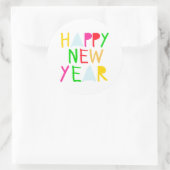 Buntes Glück im neuen Jahr Runder Aufkleber (Tasche)