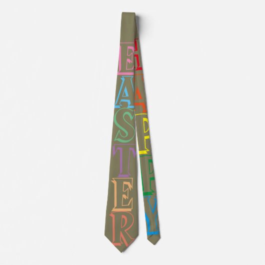 Buntes Glück Ostern Gruß Text-Krawatte Krawatte (Vorderseite)